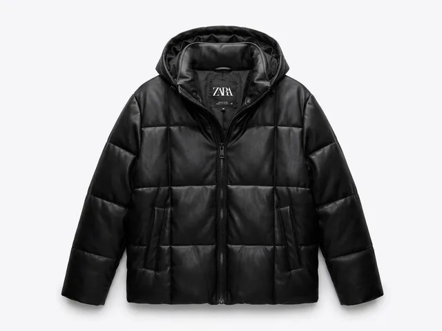 Дутая куртка Zara из экокожи